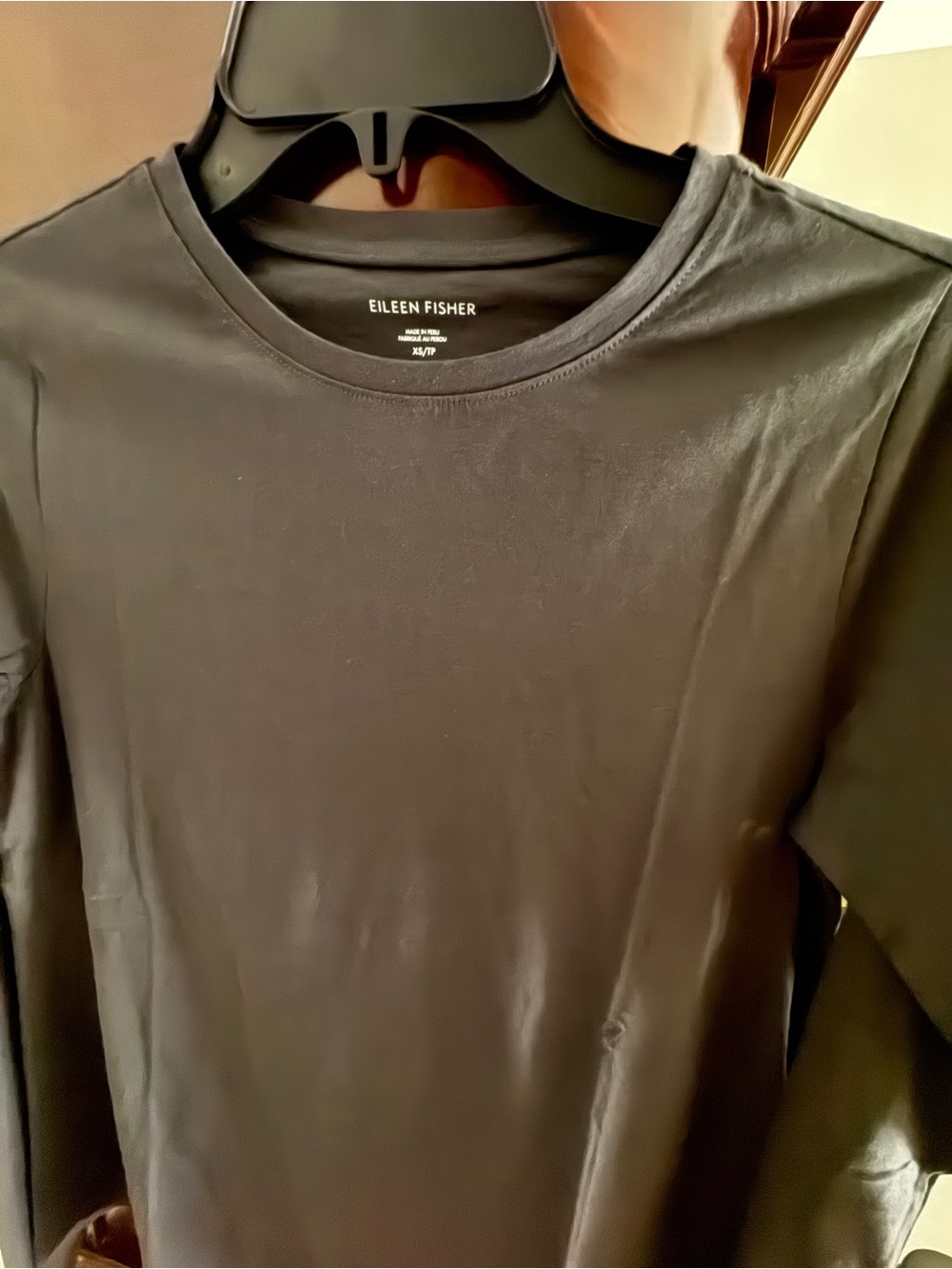 NWT Eileen Fisher XS long-sleeve graphite dark grey shirt
